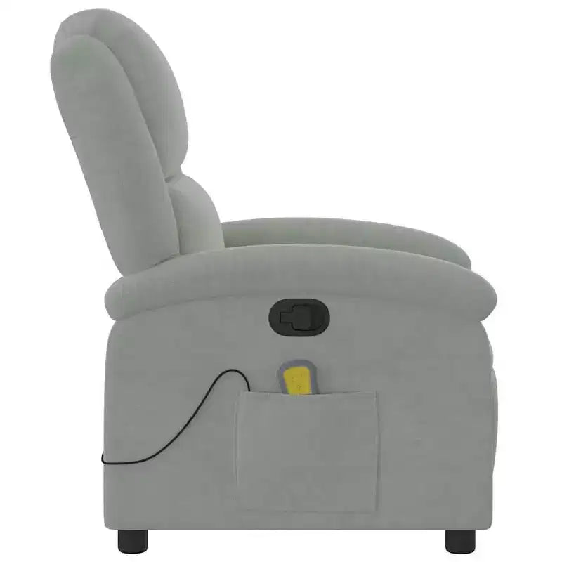 vidaXL Fauteuil inclinable de massage Chaise de cinéma maison Wingback en velours