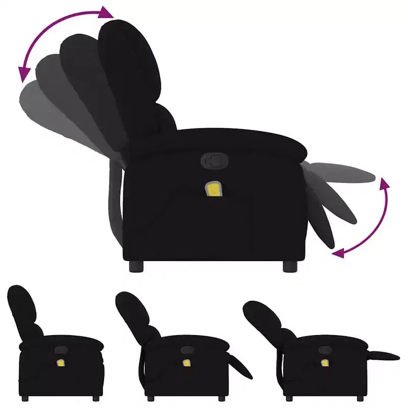 vidaXL Fauteuil inclinable de massage Chaise de cinéma maison Wingback en velours
