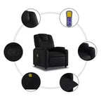 vidaXL Fauteuil inclinable de massage Chaise de cinéma maison Wingback en velours