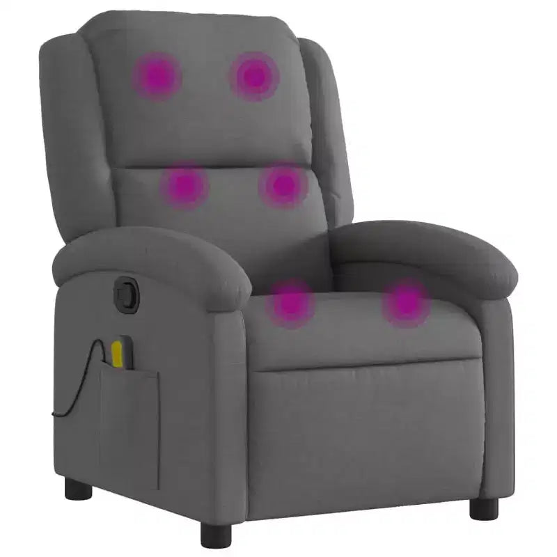vidaXL Fauteuil inclinable de massage Chaise de cinéma maison Wingback en velours
