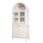 Armoire de cuisine haute de 180 cm avec portes vitrées, meuble de rangement autonome pour cuisine, salle à manger ou salon-Panipeachy
