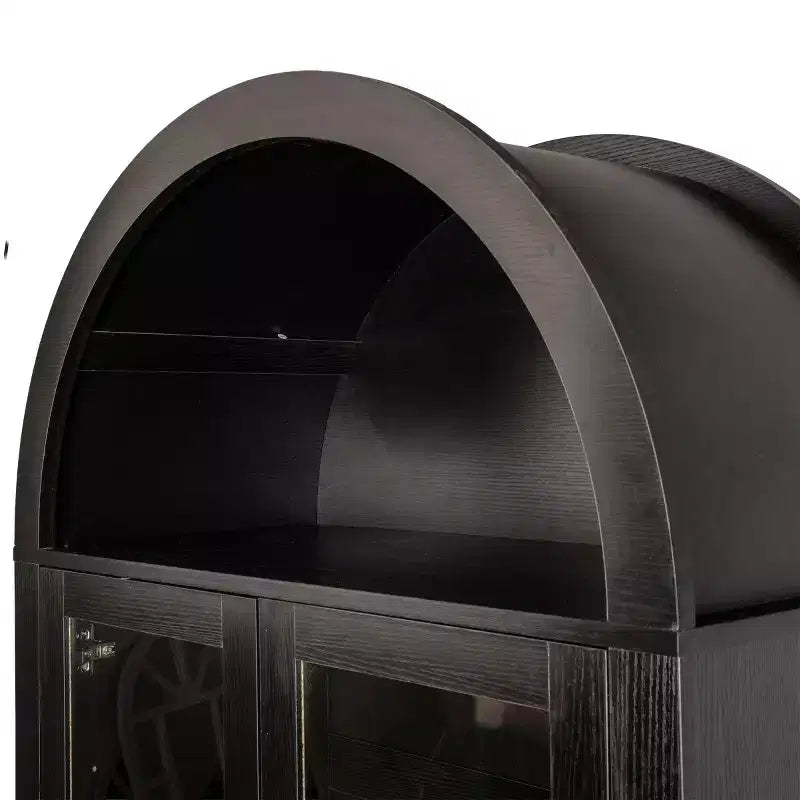 Armoire de cuisine haute de 180 cm avec portes vitrées, meuble de rangement autonome pour cuisine, salle à manger ou salon-Panipeachy