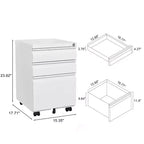 Okak Petit Meuble Classeur Mobile Moderne avec Tiroirs/Portes Verrouillables, Organisateur de Rangement pour Bureau à Domicile, Sous le Bureau