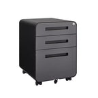 Okak Petit Meuble Classeur Mobile Moderne avec Tiroirs/Portes Verrouillables, Organisateur de Rangement pour Bureau à Domicile, Sous le Bureau