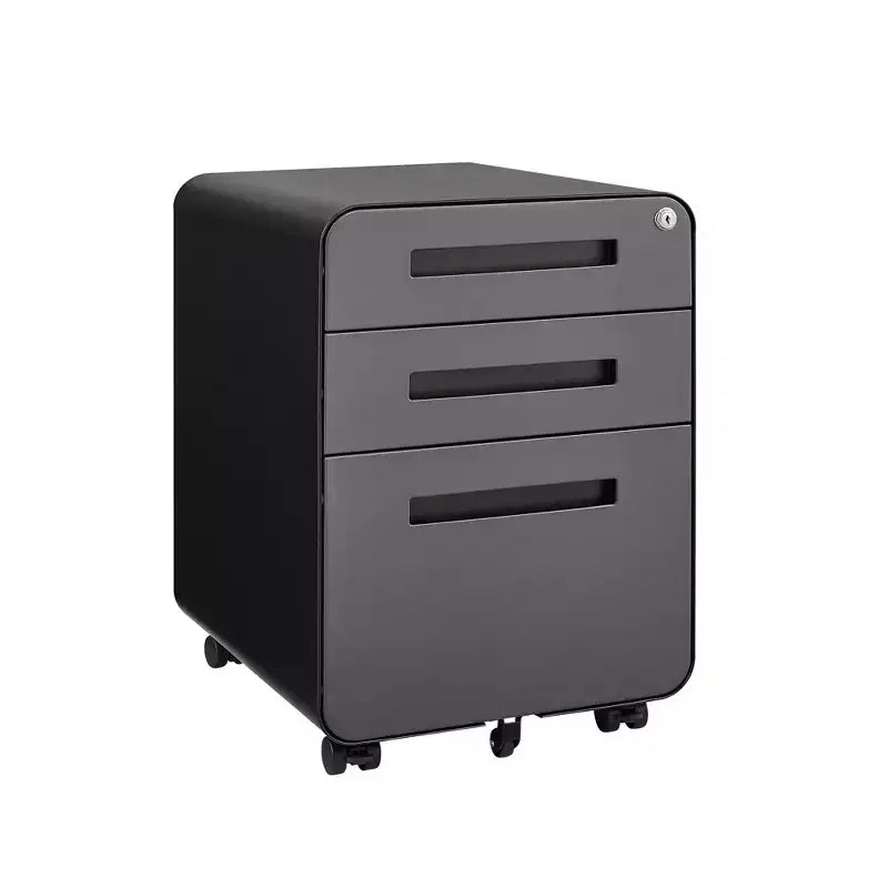 Okak Petit Meuble Classeur Mobile Moderne avec Tiroirs/Portes Verrouillables, Organisateur de Rangement pour Bureau à Domicile, Sous le Bureau
