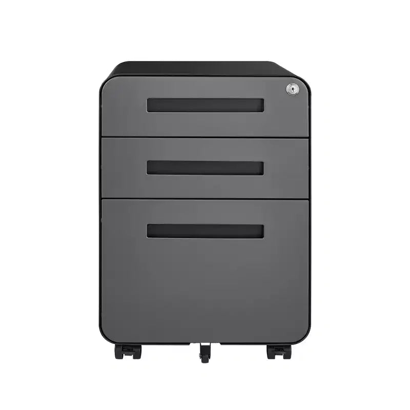 Okak Petit Meuble Classeur Mobile Moderne avec Tiroirs/Portes Verrouillables, Organisateur de Rangement pour Bureau à Domicile, Sous le Bureau