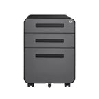 Okak Petit Meuble Classeur Mobile Moderne avec Tiroirs/Portes Verrouillables, Organisateur de Rangement pour Bureau à Domicile, Sous le Bureau