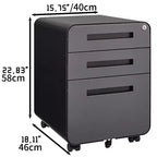 Okak Petit Meuble Classeur Mobile Moderne avec Tiroirs/Portes Verrouillables, Organisateur de Rangement pour Bureau à Domicile, Sous le Bureau