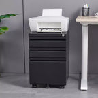 Okak Petit Meuble Classeur Mobile Moderne avec Tiroirs/Portes Verrouillables, Organisateur de Rangement pour Bureau à Domicile, Sous le Bureau