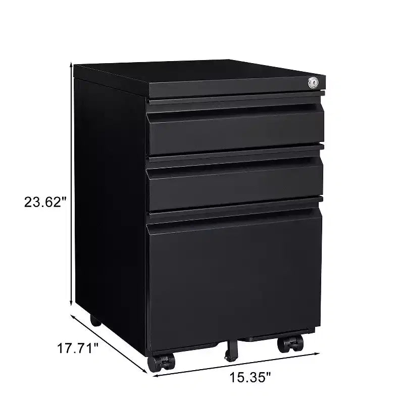 Okak Petit Meuble Classeur Mobile Moderne avec Tiroirs/Portes Verrouillables, Organisateur de Rangement pour Bureau à Domicile, Sous le Bureau