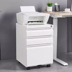 Okak Petit Meuble Classeur Mobile Moderne avec Tiroirs/Portes Verrouillables, Organisateur de Rangement pour Bureau à Domicile, Sous le Bureau