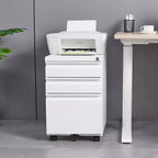 Okak Petit Meuble Classeur Mobile Moderne avec Tiroirs/Portes Verrouillables, Organisateur de Rangement pour Bureau à Domicile, Sous le Bureau