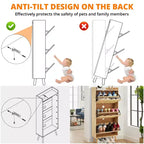 Banc de rangement fin à chaussures à 3 tiroirs avec façade en rotin tressé, organiseur de rangement à 6 niveaux peu encombrant pour entrée, couloir et véranda, 52,9 po