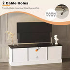 Meuble TV de style rustique pour téléviseurs de 65 pouces – Centre de divertissement avec placards de rangement – Grand espace de rangement organisé, pour salon et bureau