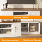 Meuble TV de style rustique pour téléviseurs de 65 pouces – Centre de divertissement avec placards de rangement – Grand espace de rangement organisé, pour salon et bureau