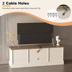 Meuble TV de style rustique pour téléviseurs de 65 pouces – Centre de divertissement avec placards de rangement – Grand espace de rangement organisé, pour salon et bureau