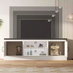 Meuble TV de style rustique pour téléviseurs de 65 pouces – Centre de divertissement avec placards de rangement – Grand espace de rangement organisé, pour salon et bureau