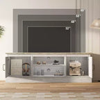 Farmhouse TV Stand for 65 Inch TVs Entertainment Center with Storage Cabinets - Ample Organized Storage, for Living Room Office