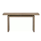 La console en placage de frêne, au design unique, présente un style moderne et minimaliste ainsi qu'un plateau astucieusement conçu, adapté