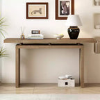La console en placage de frêne, au design unique, présente un style moderne et minimaliste ainsi qu'un plateau astucieusement conçu, adapté