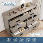 Commode de chambre, commode moderne à 6 tiroirs pour chambre à coucher, grand buffet de rangement en bois avec poignée en métal pour entrée, couloir