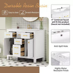 Meuble lavabo de salle de bain 36 pouces, meuble de rangement de salle de bain avec tiroirs, meuble lavabo simple vasque avec cadre en bois massif