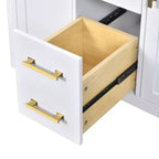 Meuble lavabo de salle de bain 36 pouces, meuble de rangement de salle de bain avec tiroirs, meuble lavabo simple vasque avec cadre en bois massif