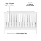 Lit de bébé convertible 3-en-1 Atwood de Child Craft, se transforme en lit de repos, en lit pour tout-petit, 3 positions de matelas, non toxique, fini sécuritaire pour bébé