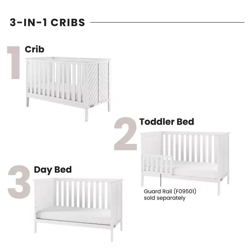 Lit de bébé convertible 3-en-1 Atwood de Child Craft, se transforme en lit de repos, en lit pour tout-petit, 3 positions de matelas, non toxique, fini sécuritaire pour bébé