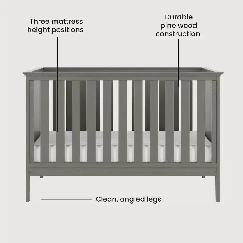 Lit de bébé convertible 3-en-1 Atwood de Child Craft, se transforme en lit de repos, en lit pour tout-petit, 3 positions de matelas, non toxique, fini sécuritaire pour bébé