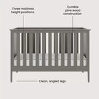 Lit de bébé convertible 3-en-1 Atwood de Child Craft, se transforme en lit de repos, en lit pour tout-petit, 3 positions de matelas, non toxique, fini sécuritaire pour bébé