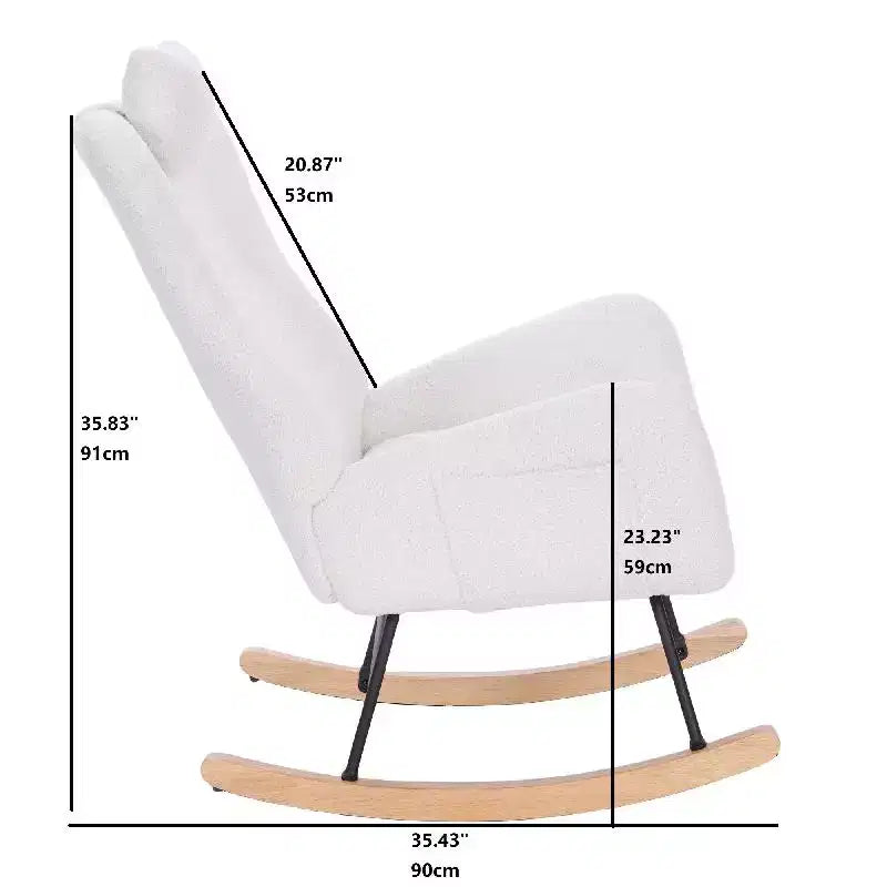 Le paquet comprend un fauteuil à bascule rembourré Teddy [Compte courant] pour chambre d'enfant, adapté au salon et à la chambre à coucher