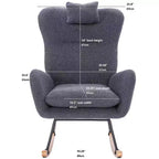 Le paquet comprend un fauteuil à bascule rembourré Teddy [Compte courant] pour chambre d'enfant, adapté au salon et à la chambre à coucher