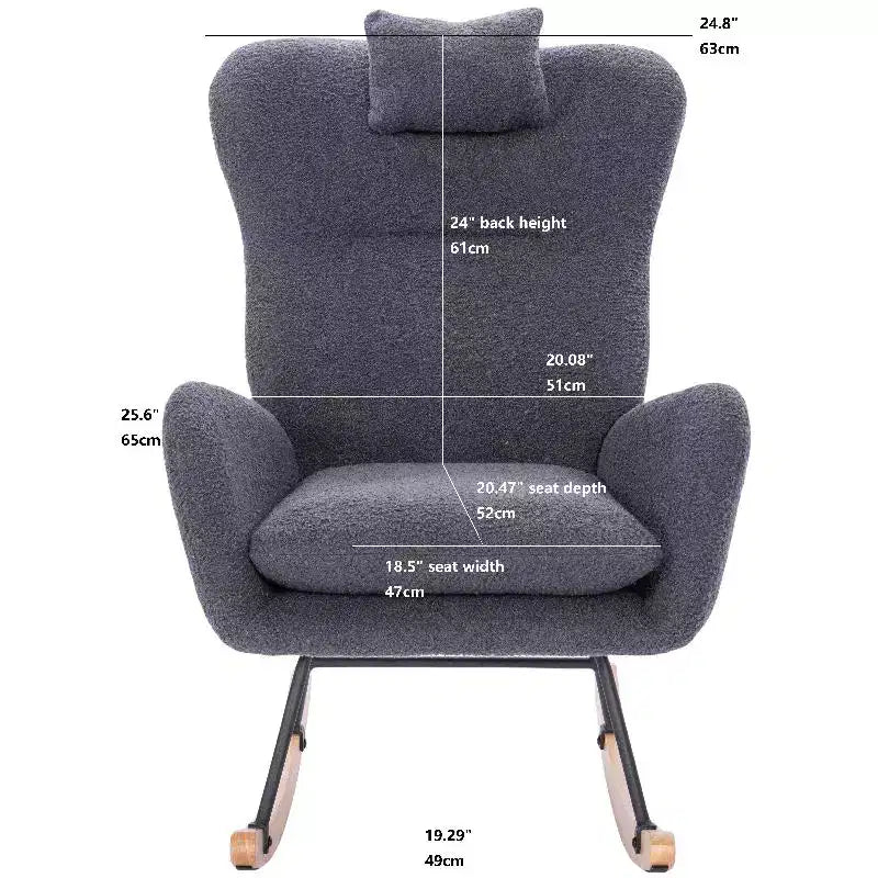 Le paquet comprend un fauteuil à bascule rembourré Teddy [Compte courant] pour chambre d'enfant, adapté au salon et à la chambre à coucher