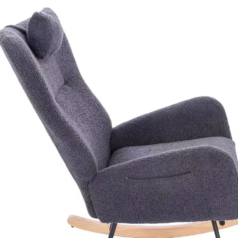 Le paquet comprend un fauteuil à bascule rembourré Teddy [Compte courant] pour chambre d'enfant, adapté au salon et à la chambre à coucher