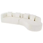 Canapé Sectionnel Modulable Incurvé 132 avec méridienne, Canapé Modulable en Chenille, Canapé Sectionnel Moderne pour Salon et Chambre-Panipeachy