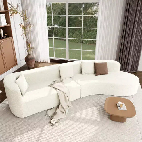 132 Modular Curved Sectional Sofas with Chaise, Modular Chenille Sofa Couch, Modern Sectional Sofa for Living Room & Bedroom-Panipeachy