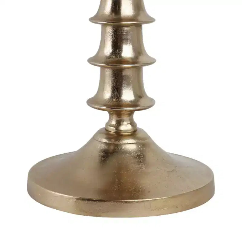 Table d'appoint ou de chevet élégante pour la décoration de la chambre - Plateau en marbre avec base nervurée pour la décoration de la chambre ou du salon - 22 Blanc et or