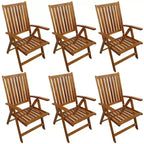 vidaXL Ensemble repas d'extérieur pliable marron en bois d'acacia massif Moyen