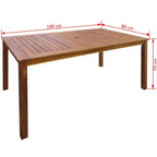 vidaXL Ensemble repas d'extérieur pliable marron en bois d'acacia massif Moyen