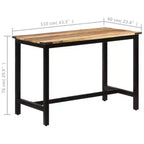 vidaXL Table de salle à manger 110x60x76 cm Bois de manguier massif
