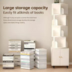 Bibliothèque rotative, étagère d'angle à 5 niveaux affichage à 360 degrés avec tiroir pour petits espaces, étagère de rangement sur pied pour chambre à coucher