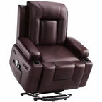 Fauteuil inclinable releveur Acekool, Chaleur et massage, Fauteuil inclinable réglable en PU pour personnes âgées, Salon