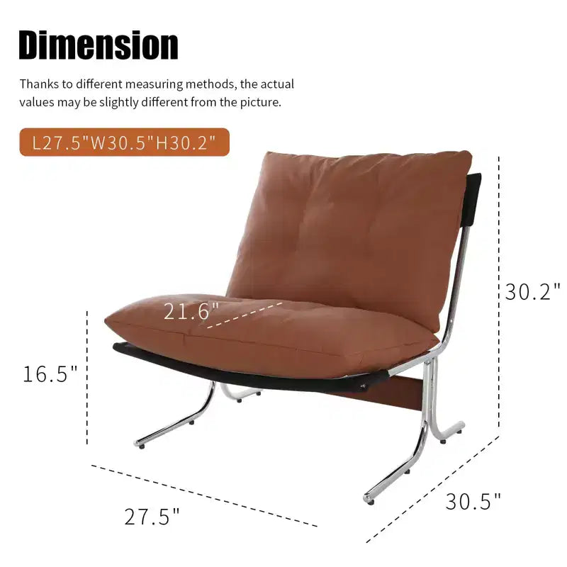 26 Fauteuil à assise surdimensionnée rembourrée, en cuir PU, avec accoudoirs, chaise de lecture moderne à dossier haut et ailes, fauteuils de salon