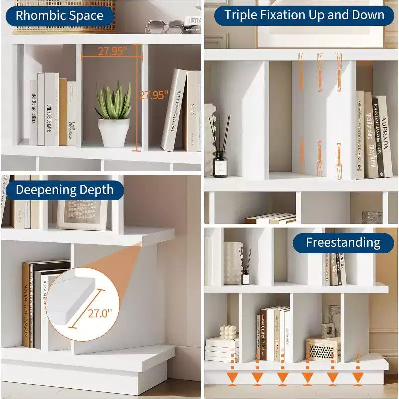 Étagère de rangement 8 cubes en bois avec 10 panneaux arrière amovibles pour salon, chambre, entrée, bureau à domicile