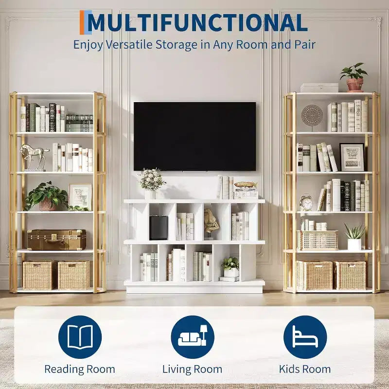 Étagère de rangement 8 cubes en bois avec 10 panneaux arrière amovibles pour salon, chambre, entrée, bureau à domicile
