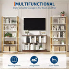 Étagère de rangement 8 cubes en bois avec 10 panneaux arrière amovibles pour salon, chambre, entrée, bureau à domicile