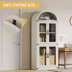 Bibliothèque arquée, Grande bibliothèque avec portes et tiroirs, Armoire de rangement de style ferme, Étagères pour bureau, salon, chambre à coucher