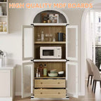 Bibliothèque arquée, Grande bibliothèque avec portes et tiroirs, Armoire de rangement de style ferme, Étagères pour bureau, salon, chambre à coucher