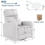 Fauteuil inclinable manuel COZONY avec pivot et bascule, dossier et repose-pieds réglables, fauteuil en similicuir pour le salon